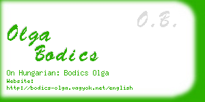 olga bodics business card